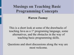 Musing on Teaching Basic Programming Skills