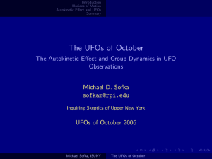 The UFOs of October - The Autokinetic Effect and Group Dynamics