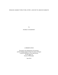 Demand, Market Structure, Entry, And Exit In Airline