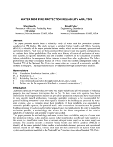water mist fire protection reliability analysis