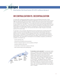 hr centralization vs. decentralization