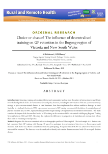 Choice or chance! The influence of decentralised training on GP