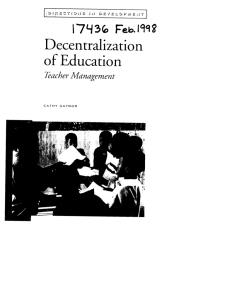 Decentralization of Education Teacher Management.