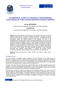 AN EMPIRICAL STUDY OF FINANCIAL PERFORMANCE