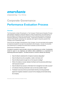 Corporate Governance Performance Evaluation Process