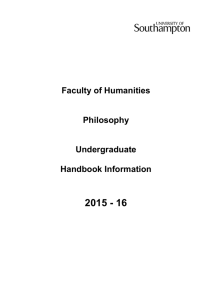 Philosophy Student Handbook