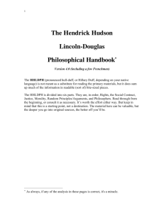 The Hendrick Hudson Lincoln-Douglas Philosophical Handbook