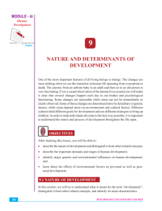 Nature and Determinants of Development