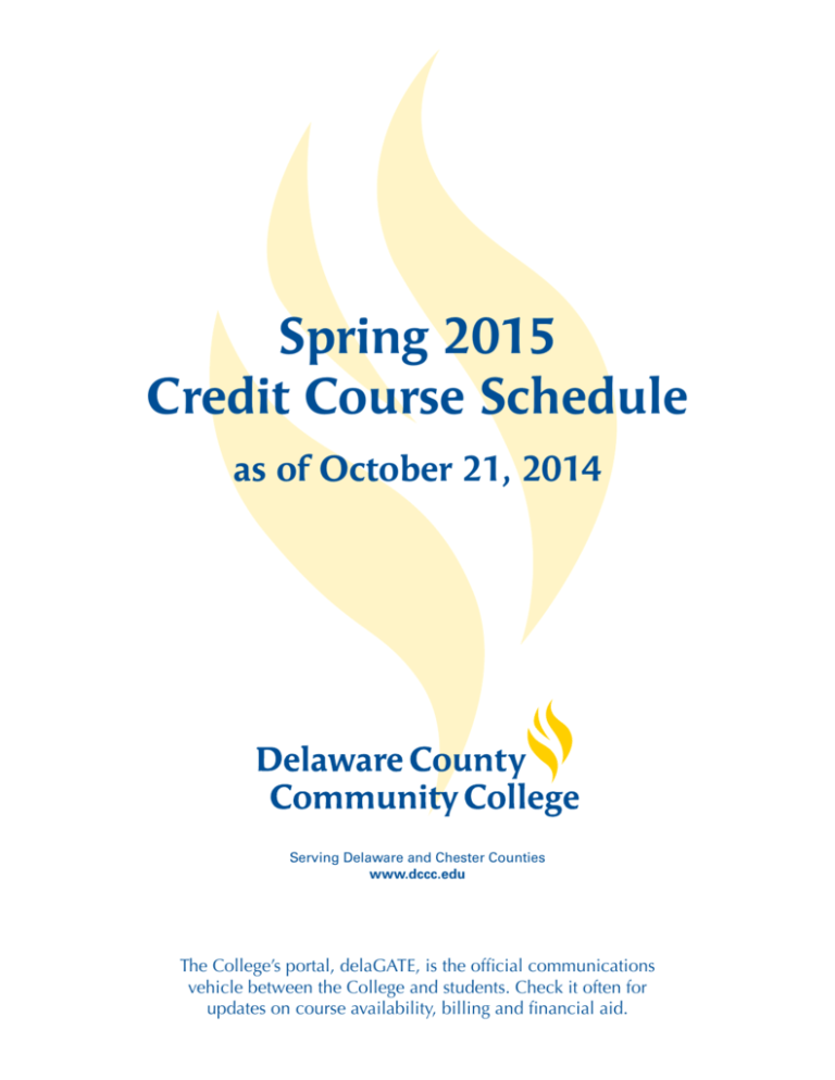 Spring 2015 Credit Course Schedule