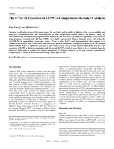 The Effect of Glycation of CD59 on Complement