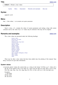 Title Syntax Menu Description Remarks and examples