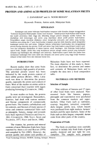 protein and amino acid profiles of some malaysian - e-JTAFS