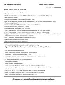SocD.- Unit 01 Review Sheet – 30 points Formative (optional