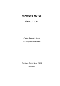 TEACHER'S NOTES EVOLUTION