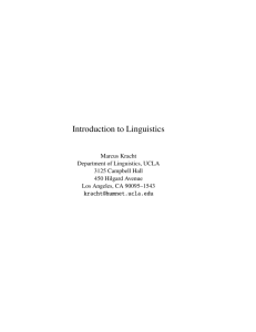 Introduction to Linguistics - Uni