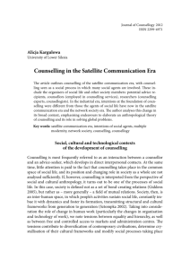 Counselling in the Satellite Communication Era