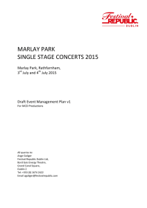 Single Stage Concerts Draft Event Management Plan