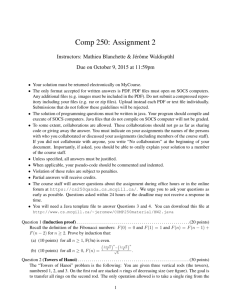 Comp 250: Assignment 2