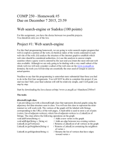 COMP 250 - Homework #5 Due on December 7 2015, 23:59 Web
