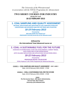 DOUBLE COURSE - COAL SAMPLING QUALITY AND GLOBAL