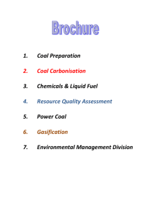 1. Coal Preparation 2. Coal Carbonisation 3. Chemicals & Liquid