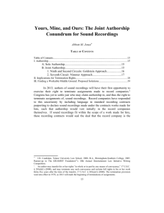PDF - Yours, Mine, and Ours: The Joint Authorship Conundrum for