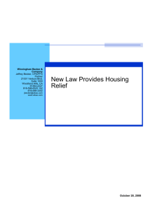 New Law Provides Housing Relief