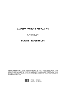 LVTS RULE 6 - PAYMENT TRANSMISSIONS