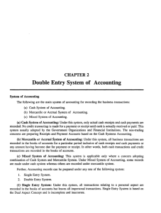 CHAPTER 2 Double Entry System of Accounting