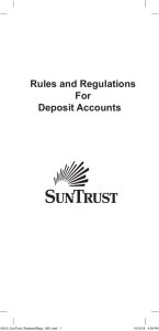 Rules and Regulations For Deposit Accounts