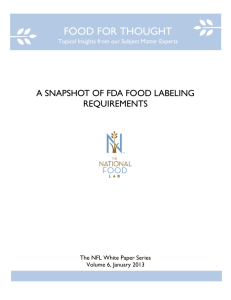 White Paper - A snapshot of FDA Food Labeling Requirements