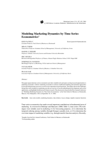 Modeling Marketing Dynamics by Time Series Econometrics
