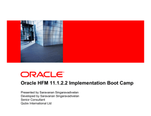 Oracle HFM 11.1.2.2 Implementation Boot Camp