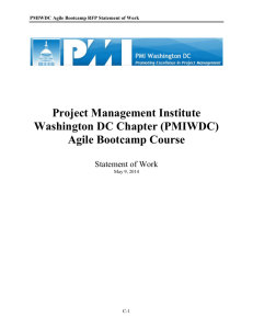 PMI Washington DC Agile Bootcamp RFP Section C-SOW