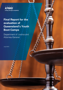 Final Report for the evaluation of Queensland's Youth Boot Camps