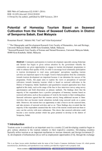 Potential of Homestay Tourism Based on Seaweed Cultivation from