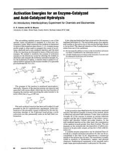 Activation energies for an enzyme-catalyzed and acid catalyzed