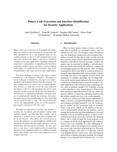 Binary Code Extraction and Interface Identification for Security