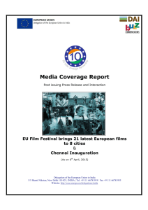 Chennai Media Coverage Report - EUFF 2015