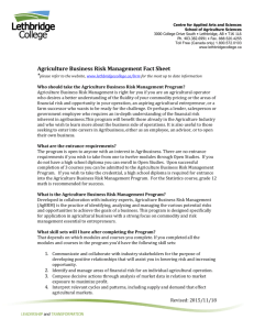 Agriculture Business Risk Management Fact Sheet