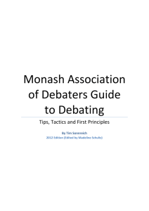 Guide to Debating - Monash Association of Debaters