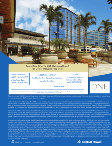 Special Rate Offer for ONE Ala Moana Buyers! For Owner Occupied