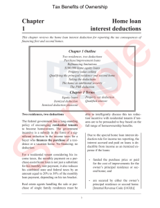 Home loan interest deductions Chapter 1