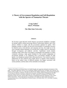 A Theory of Government Regulation and Self