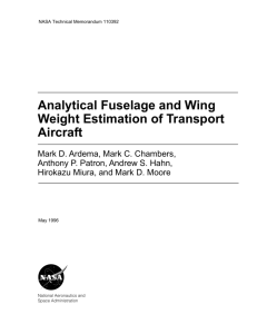 Analytical Fuselage and Wing Weight