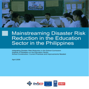 Mainstreaming Disaster Risk Reduction in the