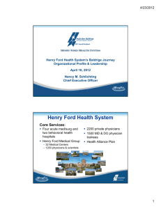 HFHS's Baldrige Journey - Henry Ford Health System