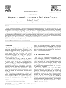 Corporate ergonomics programme at Ford Motor Company