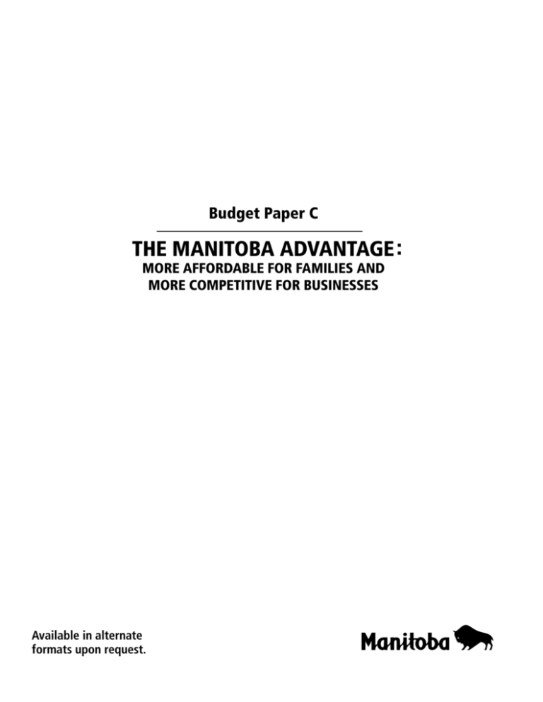 Manitoba Advantage Government Of Manitoba