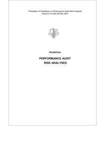 Guidelines on Performance Audit Risk Analyses